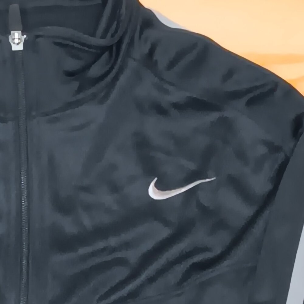 Nike Track Jacket Black w/ Grey Stripes (Size L) - Picture 2 of 2